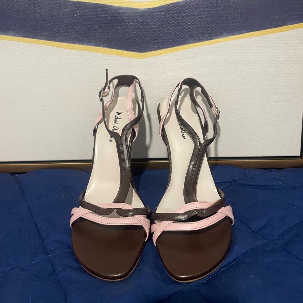 Brown and pink Michael Antonio heels